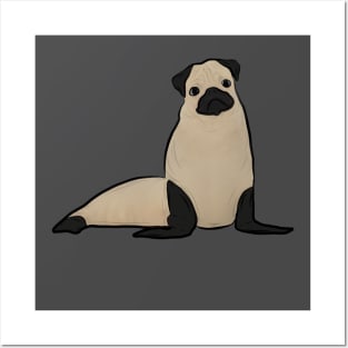 Sea Lion Pug Posters and Art